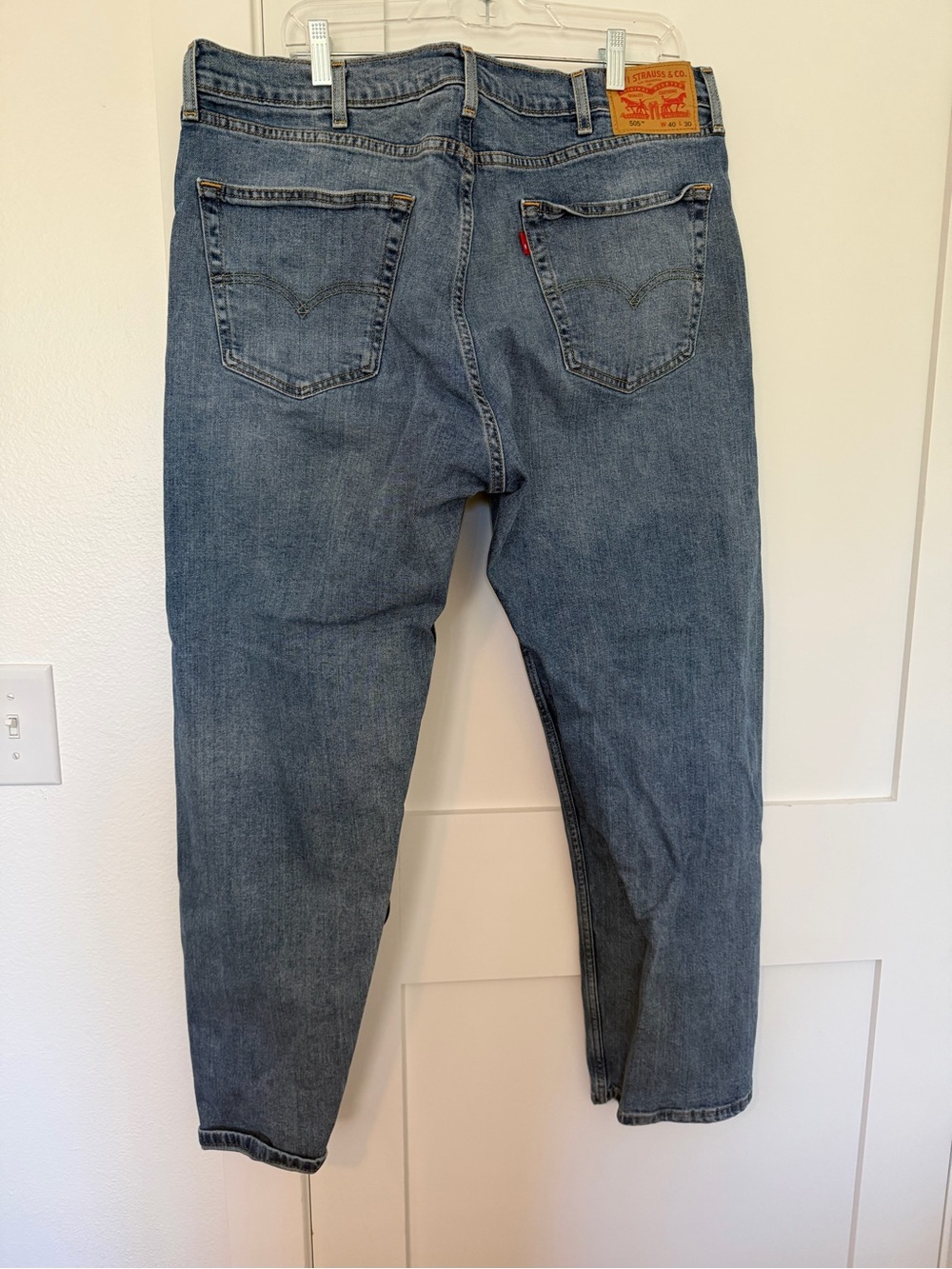 Levi's Men's Blue Straight-Leg Jeans 505 40x30